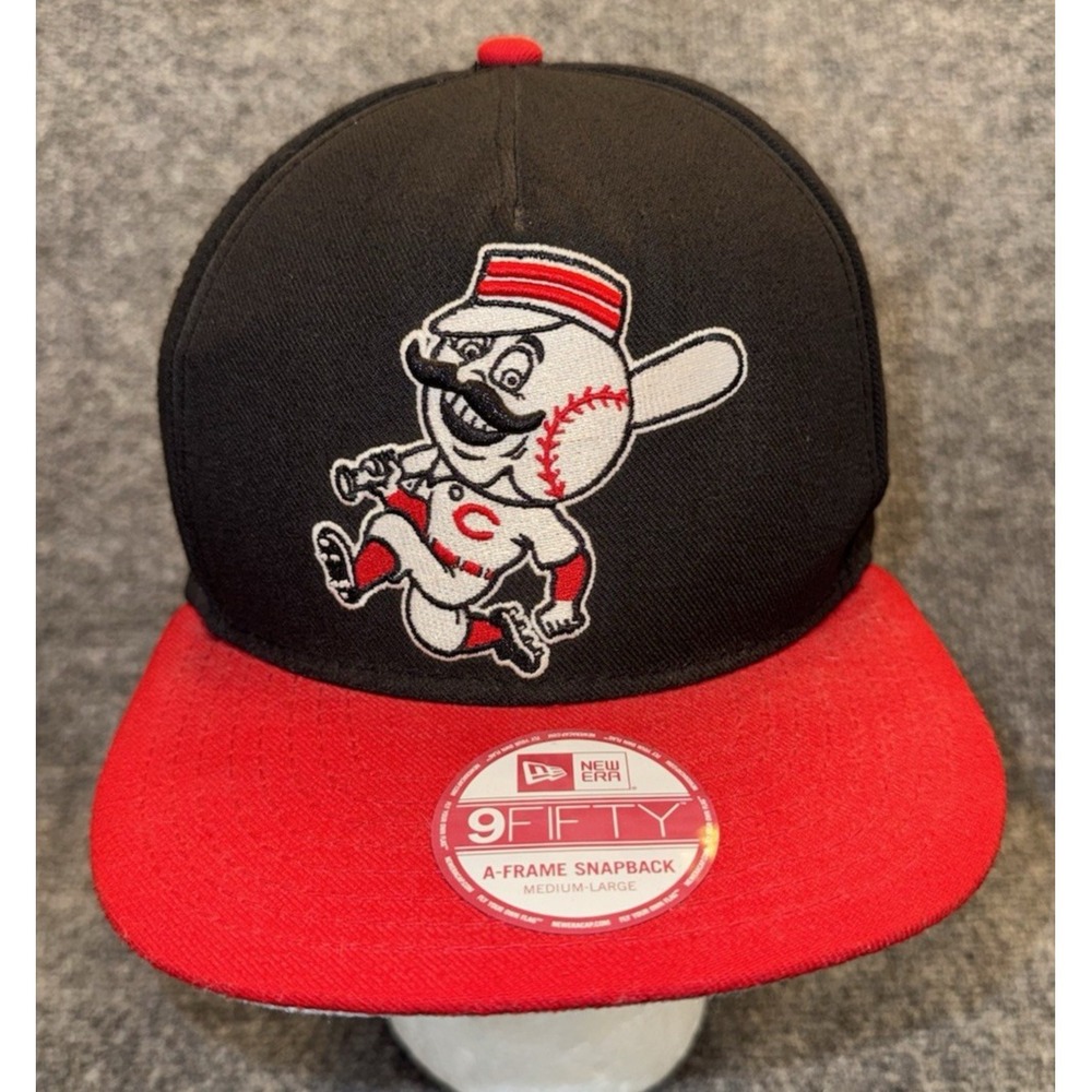 New Era 9FIFTY Cincinnati Reds Mr. Redlegs Snapback Hat Black Red MLB Cap